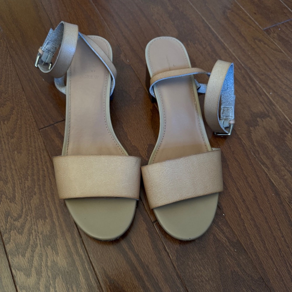 J Crew Nude Block Heels | Size 7.5